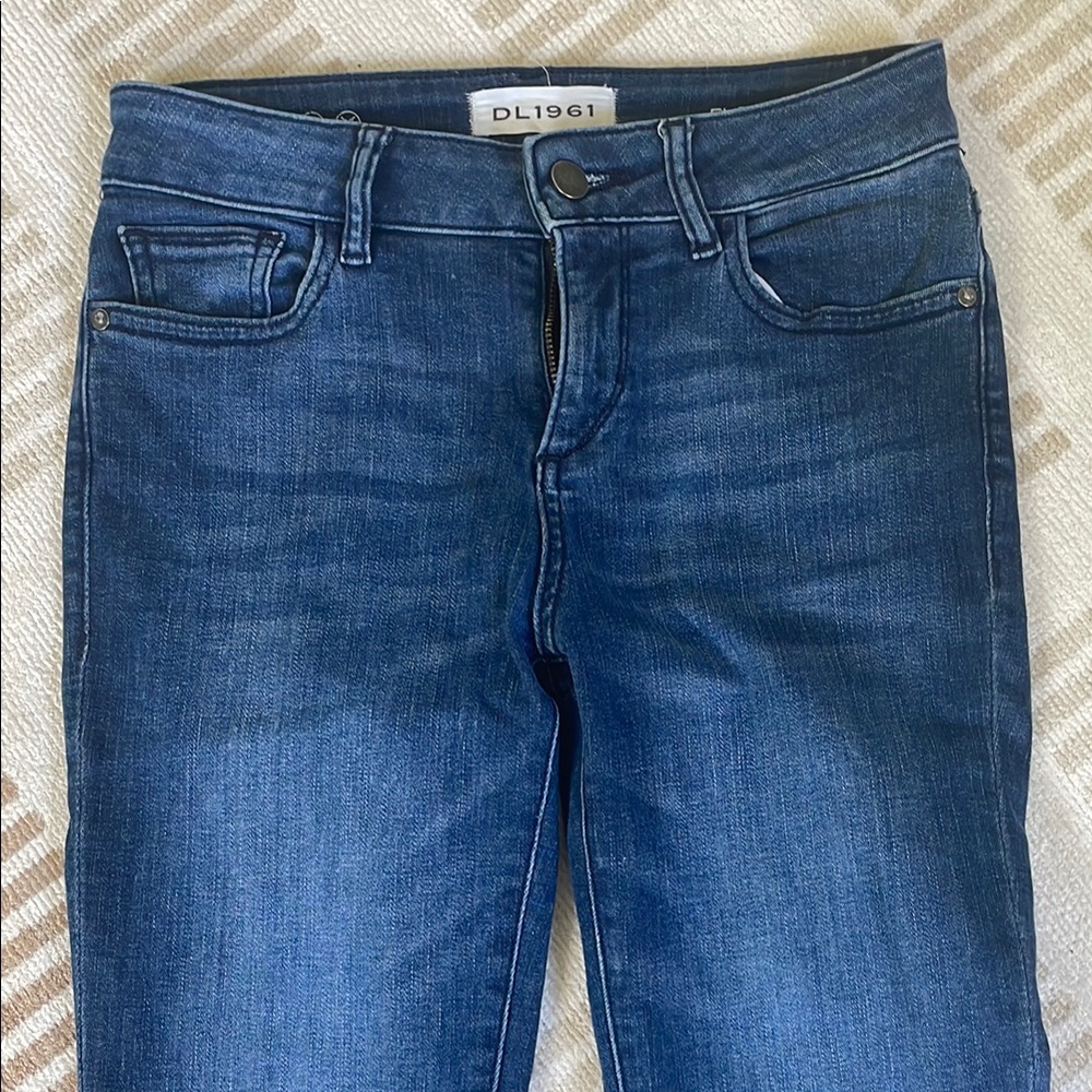 DL1961 Florence Instasculpt Cropped Ankle Skinny Jean in Stranded Blue Size 25